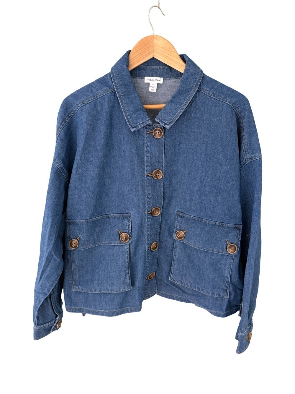 Tribal Lightweight Denim Jacket With Back Adjustment NWT Size M - Picture 4 of 10